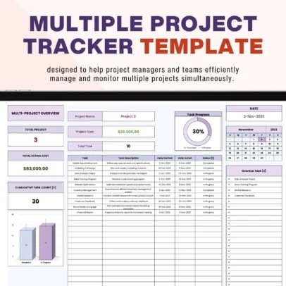 Project Management Dashboard Excel Template