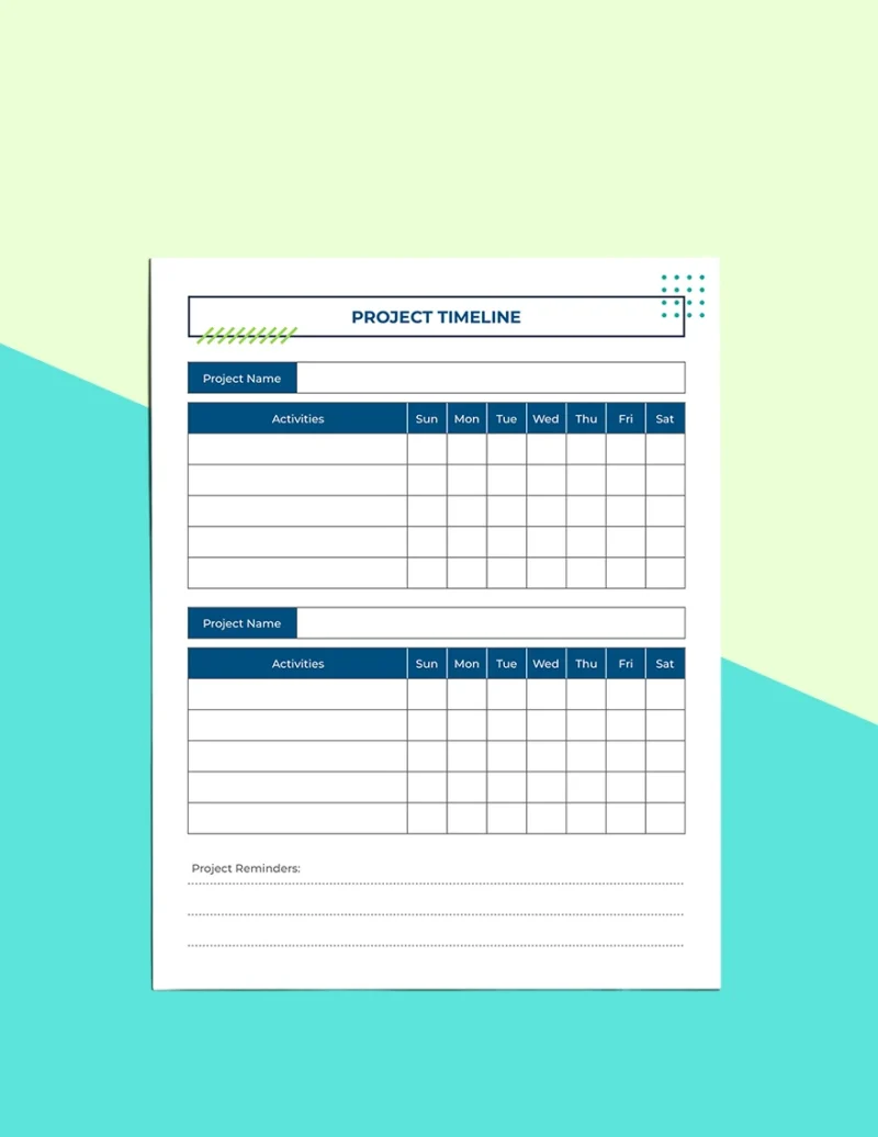 Digital planner for project management and tracker