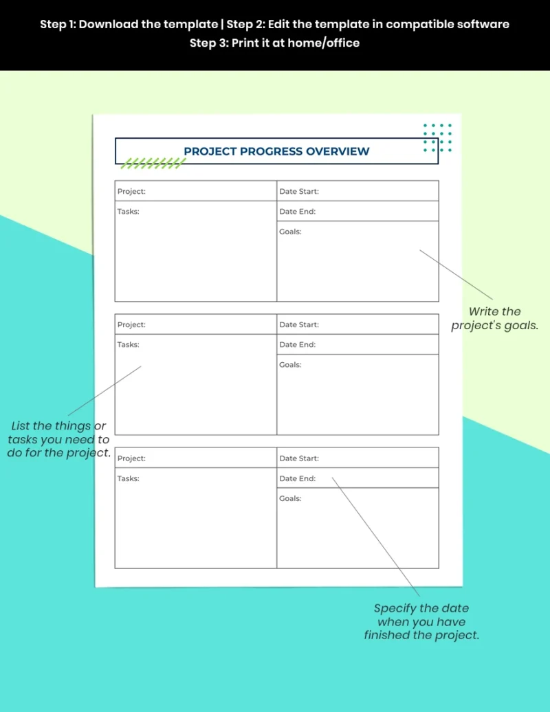 Digital planner for project management and tracker